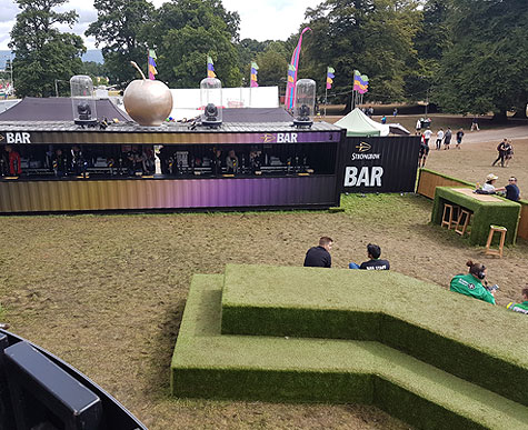 Festival bar area for Strongbow.